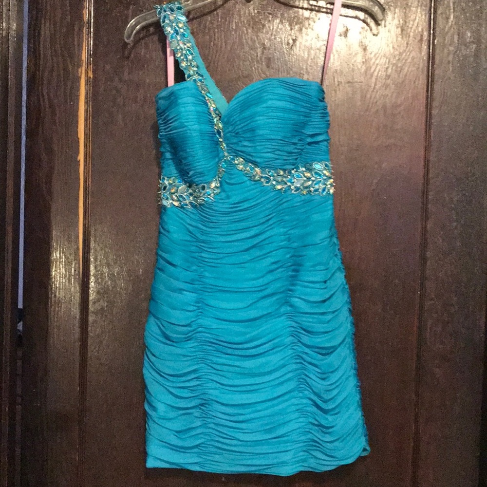 Blush prom one shoulder dress. Size 4